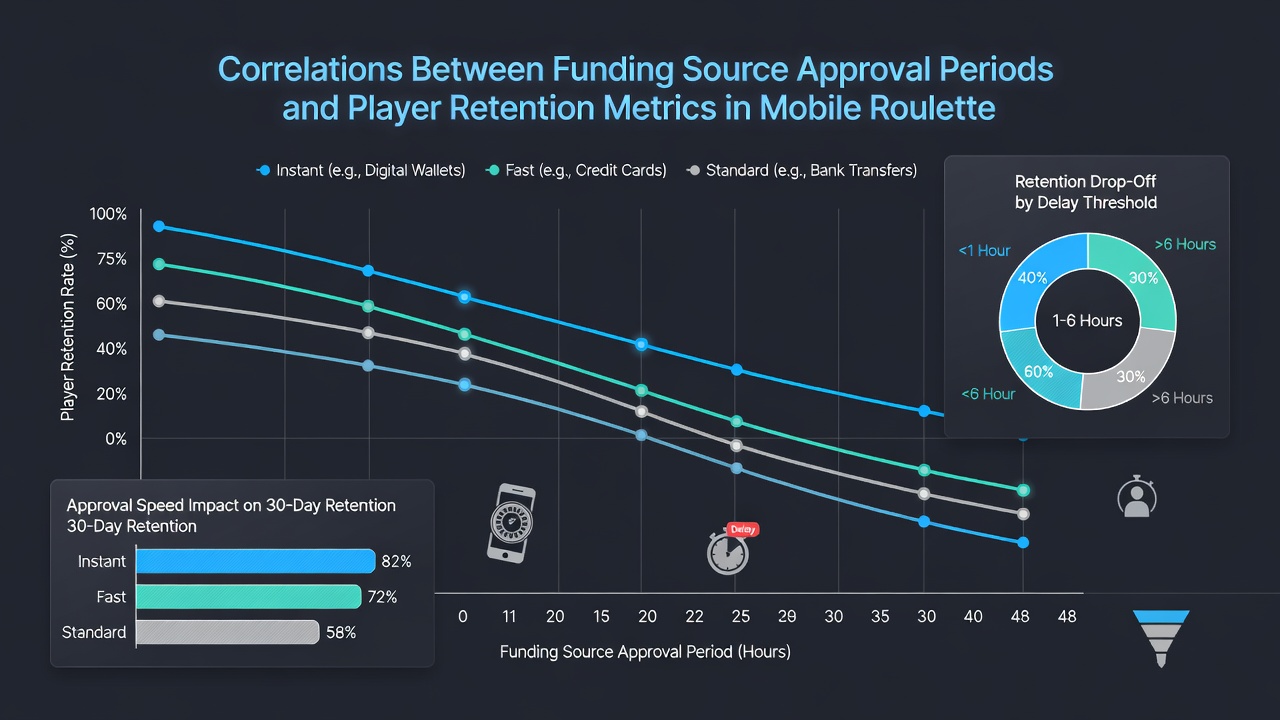 Grafik zu Genehmigungszeiten und Retention in mobilen Roulette-Anwendungen
